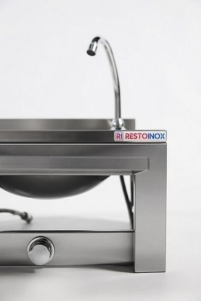 Фото Рукомойник металлический RESTOINOX настенный коленный — арт. РНКXГ-40/40-Б 6