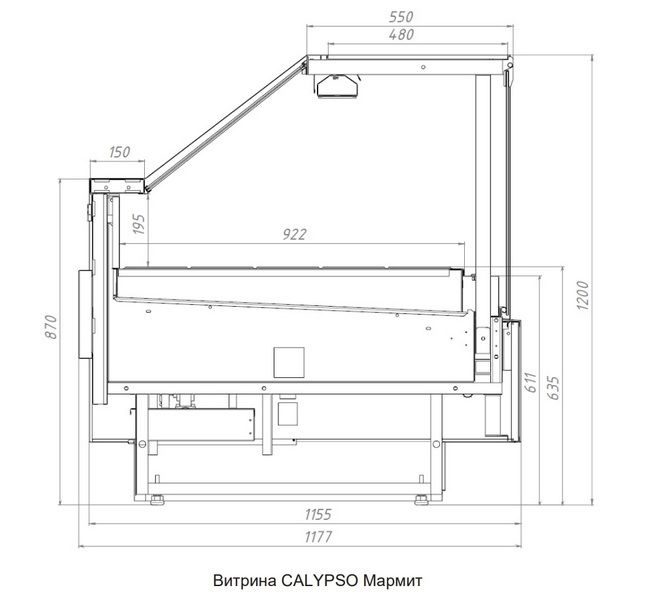 Фото Витрина тепловая BrandFord CALYPSO 125 мармит — арт. СВ520 3