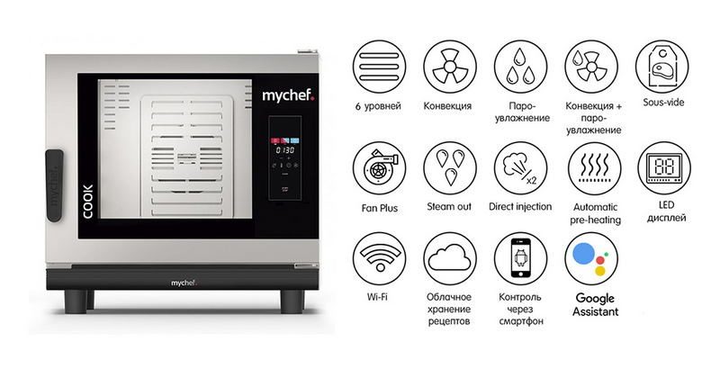 Фото Пароконвектомат Distform Mychef Cook Up 6 GN 1/1, right opening, без WiFi, без — арт. CUP6100D 1