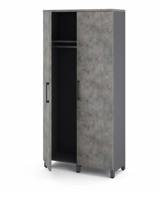 Фото Гардеробный шкаф распашной КОБОР HRG-90/60/M graphite/chicago 2