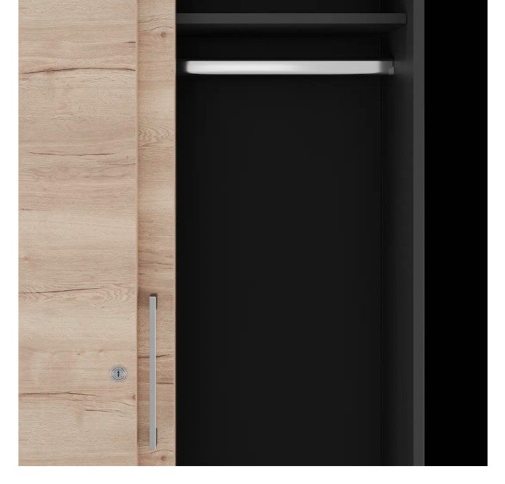 Фото Гардеробный шкаф купе КОБОР HG-120/60/M black/natural 1