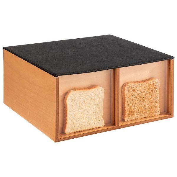 Фото Емкость для закусок APS Toast Box H 160 мм, L 360 мм, B 335 мм бежевая, черная артикул 11713 2