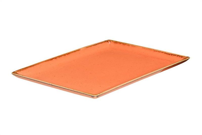 Фото Блюдо прямоугольное Porland Seasons Orange 21*27 см — арт. 358827 оранжевый 1