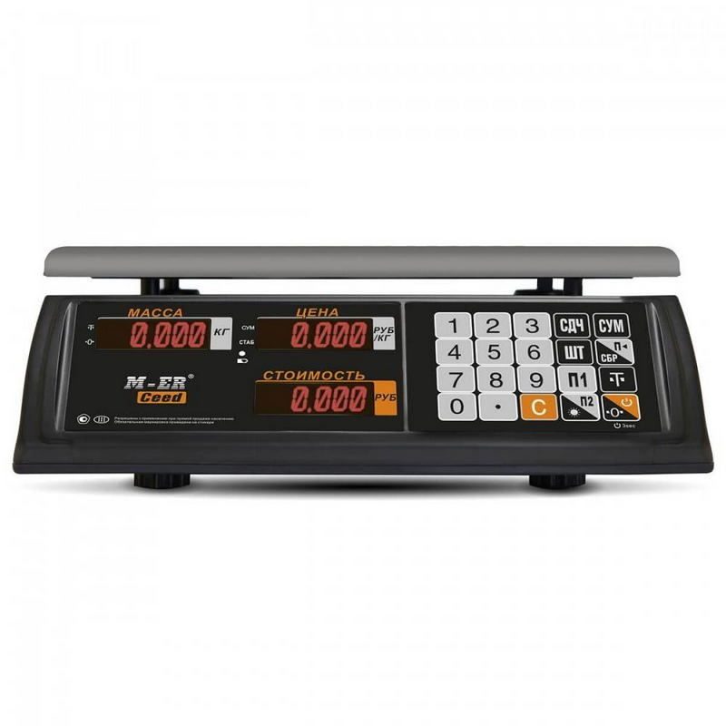 Фото Весы торговые MERTECH M-ER 327 AC-15.2 "Ceed" LED Черные (по 4 в коробке) 1
