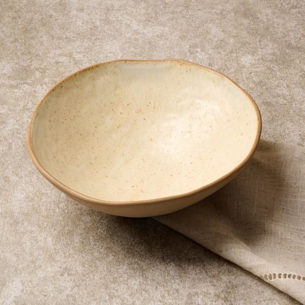 Фото Салатник Kunstwerk Grasp 870 мл, D 220 мм, H 76 мм, бежевый — арт. 20730/beige 2