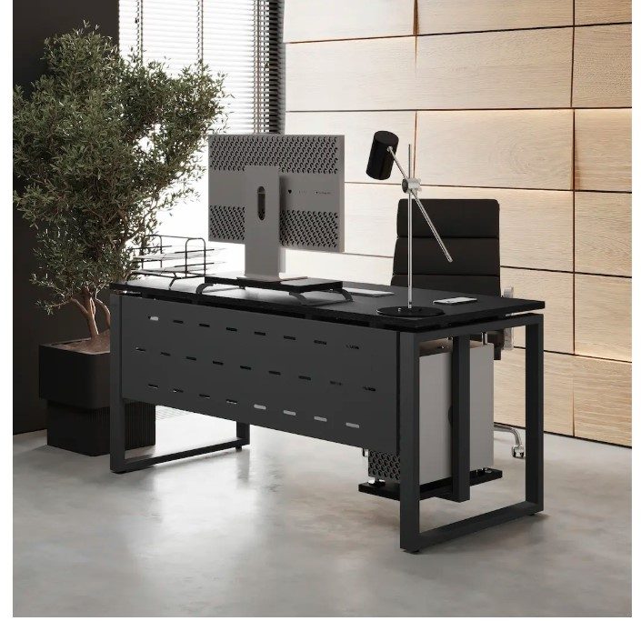 Фото Стол офисный КОБОР O1-140/80 black/wood 6