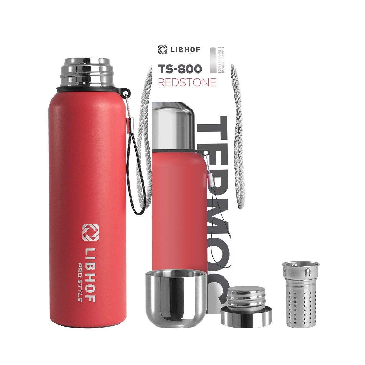 Фото Термос бытовой Libhof TS-800 redstone 0,8 л — арт. libts800r 5