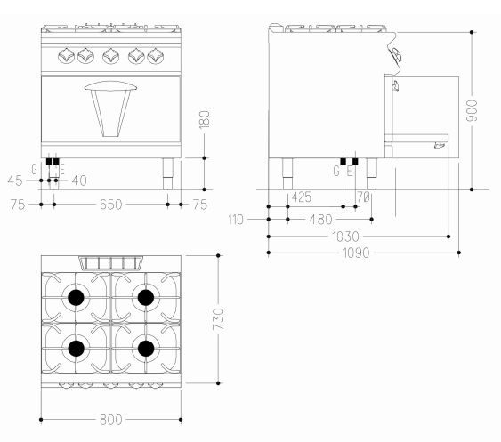 Фото Плита газовая Mareno NC7FE8G24 1