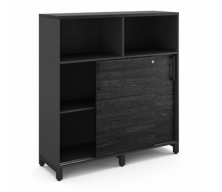 Фото Шкаф открытый КОБОР HK/2/1-120/40/M black/wood 1