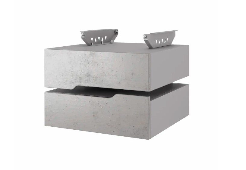 Тумба подвесная на 2 ящика T-2 aluminum/chicago