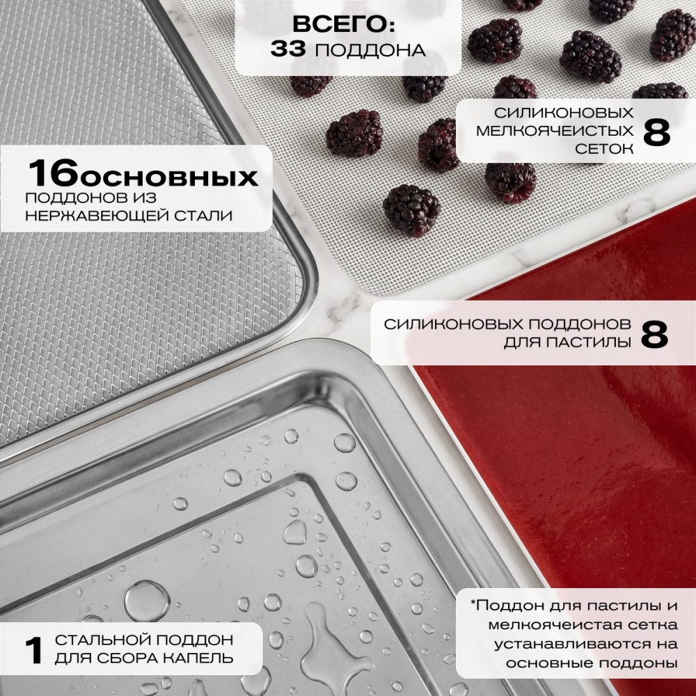 Фото Дегидратор сушилка Meyvel MDH16-1S (Inox) 3