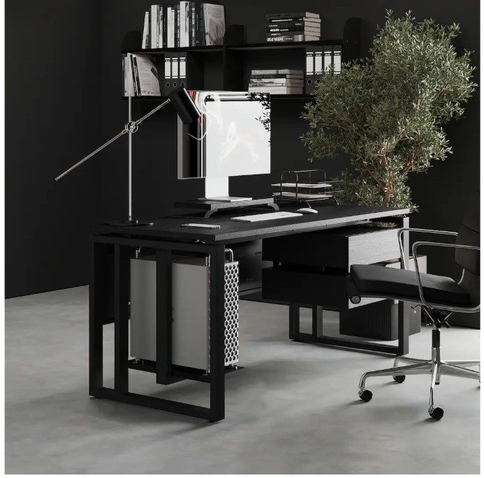 Фото Стол офисный КОБОР O2-120/70 black/wood 7