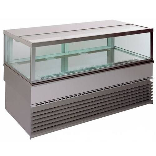 Витрина кондитерская UNIS 1000, Square Low, inox