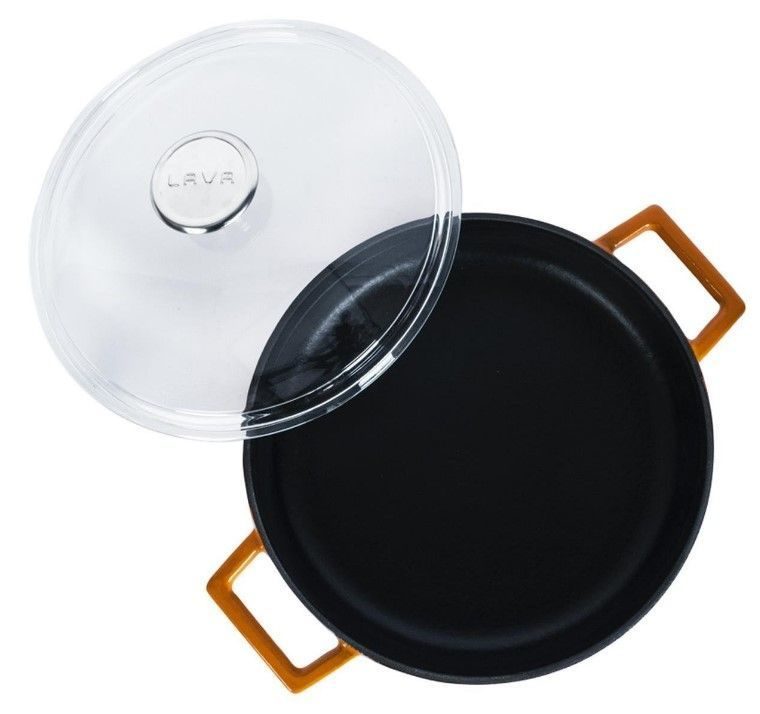 Фото Кастрюля LAVA GLAZE SERIES 2,47 л, D 240 мм, H 75 мм оранжевая — арт. LV Y ST 24 K3 O 1