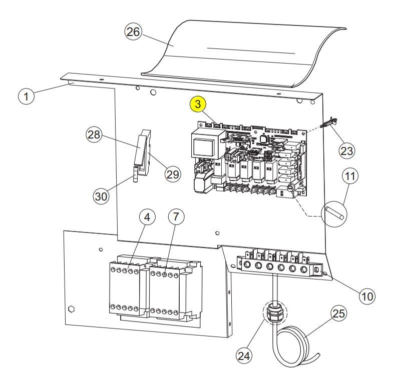 Плата силовая Apach Cook Line 215042-7 для ПММ
