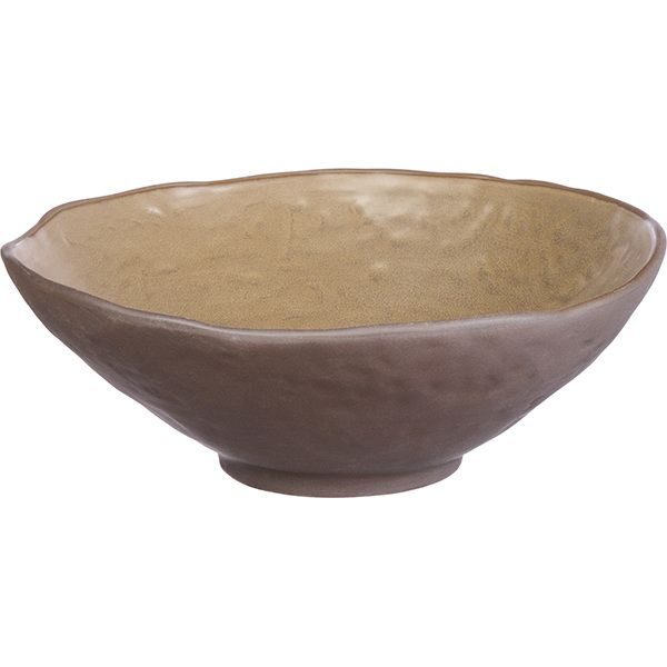 Фото Салатник Kunstwerk Grasp 870 мл, D 220 мм, H 76 мм, коричневый — арт. 20730/brown 2