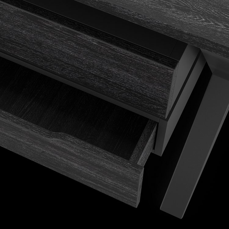 Фото Стол офисный КОБОР W-140/60 black/wood 5