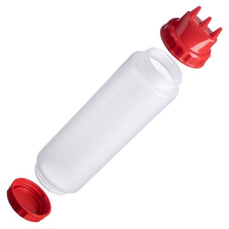 Фото Емкость для соуса Gastroplast 1000 мл, D 75 мм, H 290 мм, 2 крышки носика, прозрачная артикул 79681 1