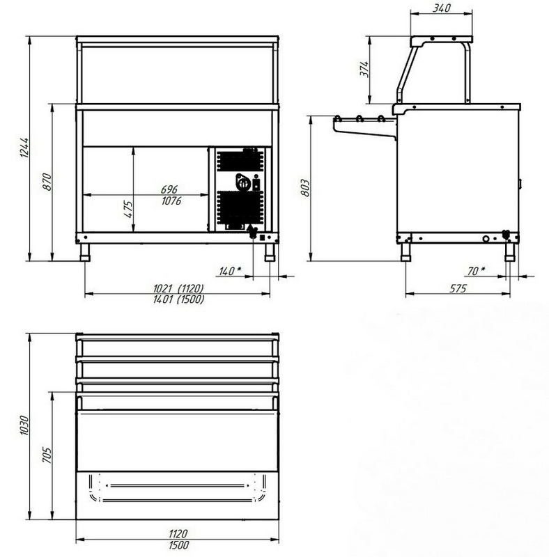 Фото Прилавок холодильный Abat ПВВ(Н)-70КМ-02-НШ столешница нерж. 2