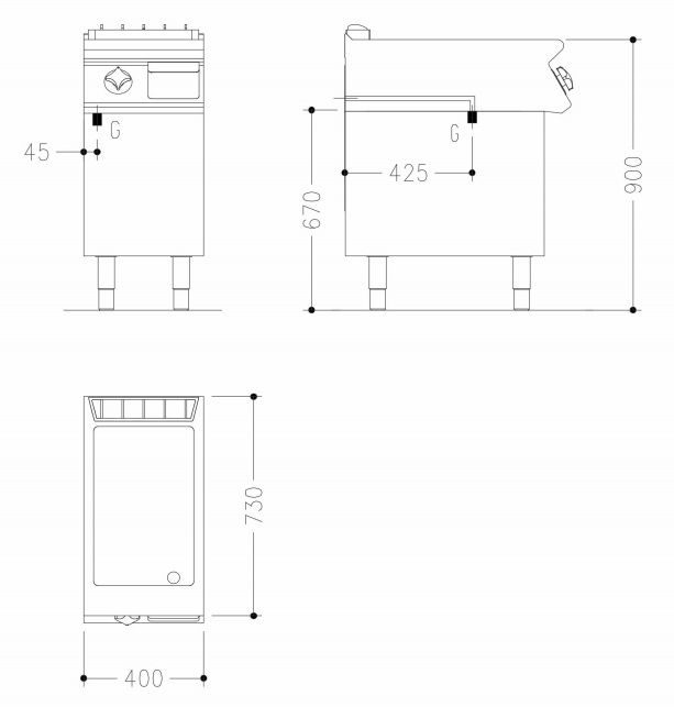Фото Поверхность жарочная газовая Mareno NFT74GL 1