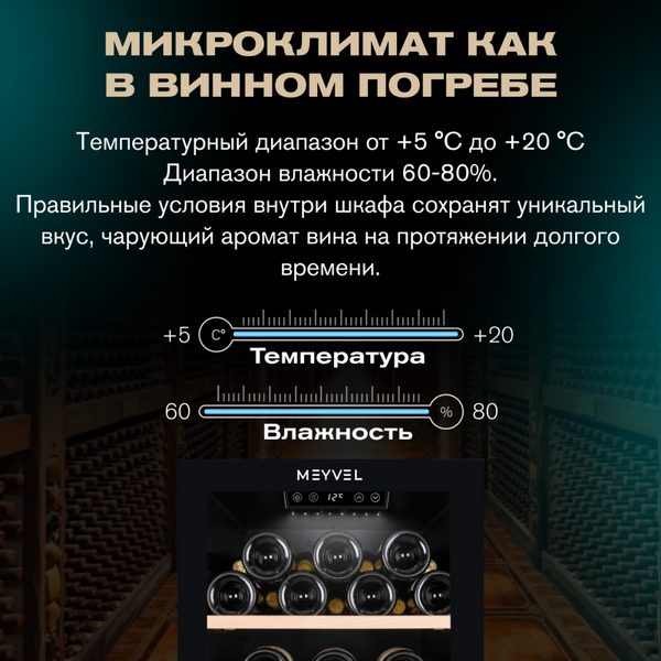 Фото Шкаф винный Meyvel MV133-KBF1 компрессорный 4