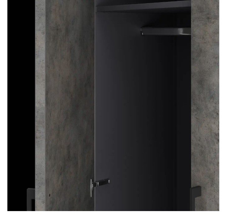 Фото Гардеробный шкаф распашной КОБОР HRG-90/60/M graphite/chicago 1