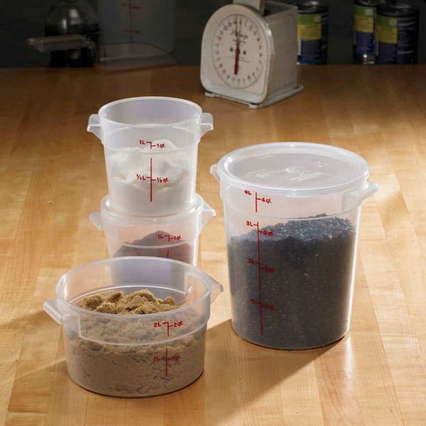 Фото Контейнер для хранения продуктов Cambro D 208 мм, 1,9 л, со шкалой, полипропилен — арт. RFS2PP 190 2