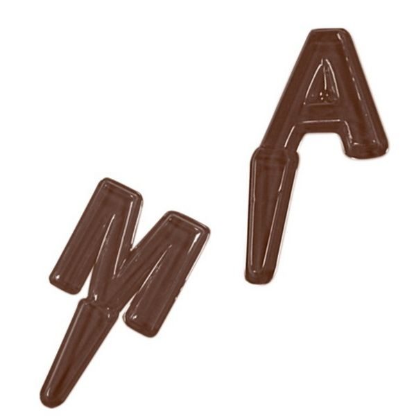 Фото Форма для шоколада Martellato Choco Light Буквы M-A L 240 мм, B 185 мм ячейка — арт. 90-P9661 1