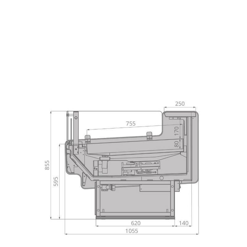 Фото Витрина для рыбы с выносным агрегатом BrandFord AURORA Slim SQ 125 рыба на льду SELF — арт. ВШ004 1