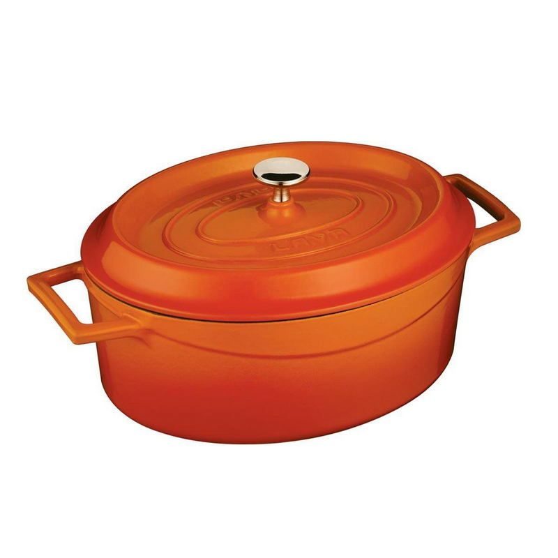 Фото Кастрюля LAVA TRENDY SERIES 7 л, L 385 мм, B 255 мм, H 150 мм оранжевая — арт. LV O TC 31 K2 O 3