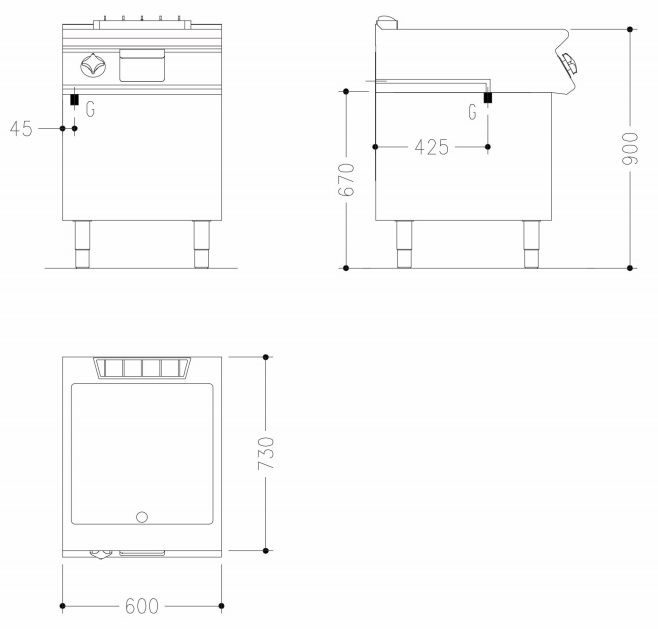 Фото Поверхность жарочная газовая Mareno NFT76GM 1
