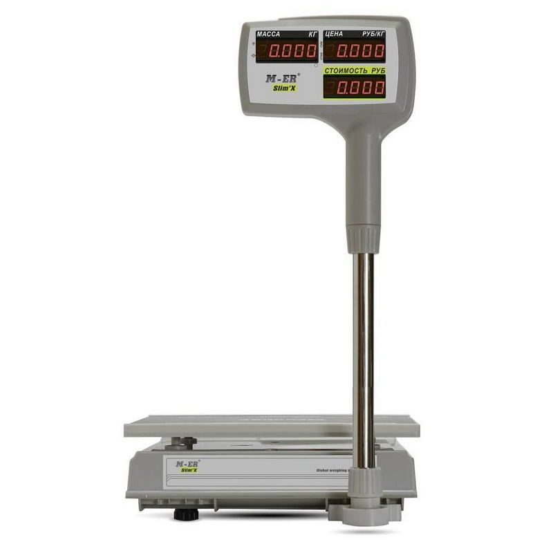 Фото Весы торговые MERTECH M-ER 326 ACPX-15.2 "Slim'X" LED Белые (по 4 в коробке) 1