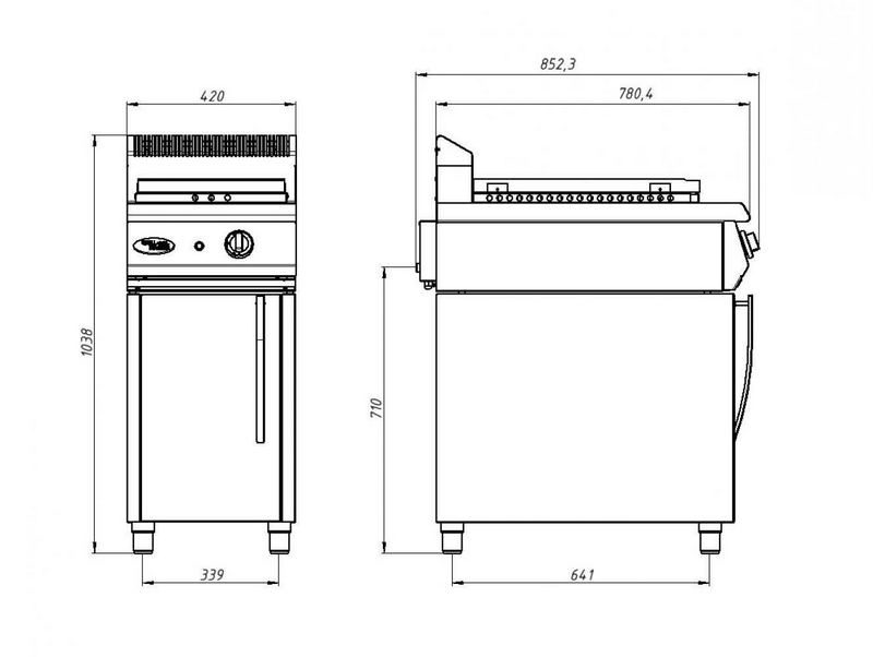 Фото Поверхность жарочная газовая GRILL MASTER Ф1ПЖГ/800 (закрытый стенд) 1