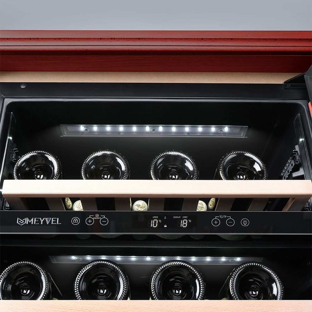 Фото Шкаф винный Meyvel MV46PRO-KBT2 компрессорный (спелая вишня) 14