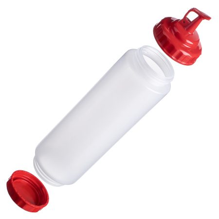 Фото Емкость для соуса Gastroplast 1000 мл, D 75 мм, H 295 мм, 2 крышки прозрачная артикул 79696 1