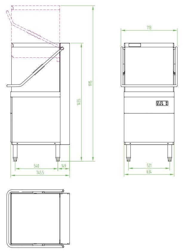 Машина посудомоечная купольная Kocateq LHCPX2(H2)