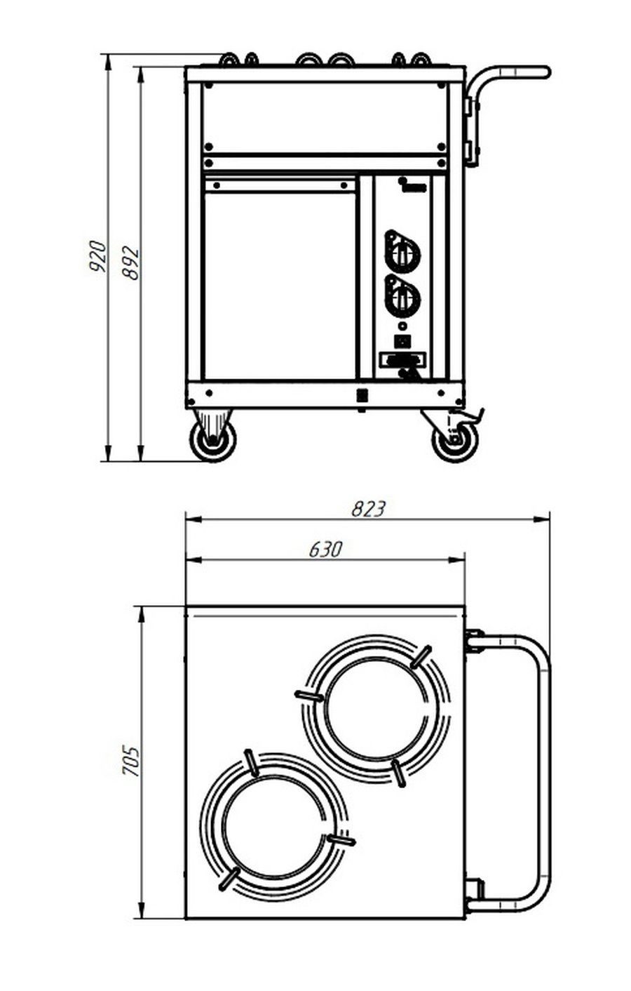 Фото Прилавок Abat ПТЭ-70КМ(П)-80 для подогрева тарелок кашир. 3