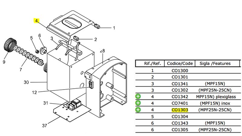 Крышка FIMAR CO1303 пастамашины MPF2, 5N