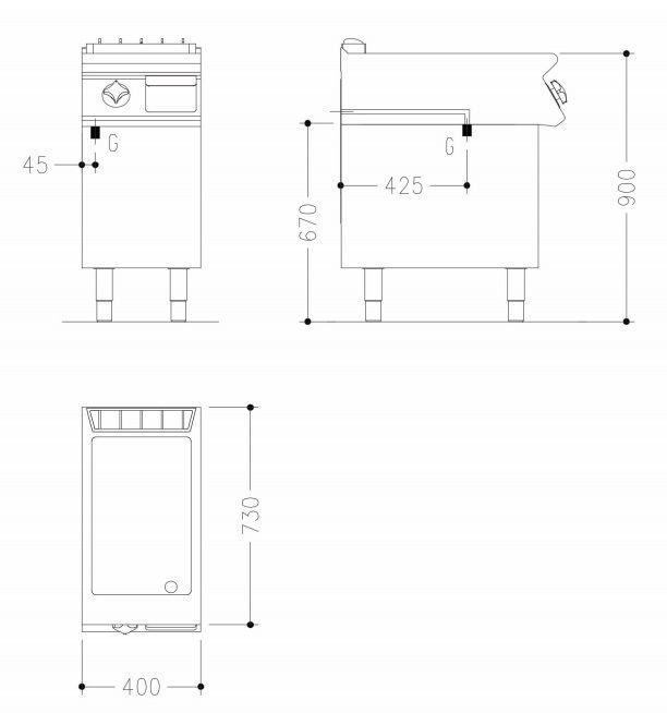 Фото Поверхность жарочная газовая Mareno NFT74GTLC 1