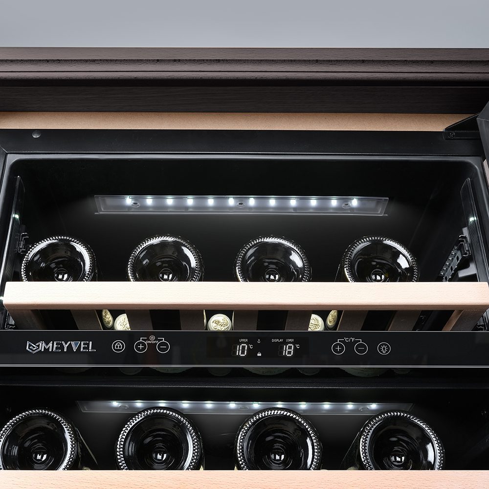 Фото Шкаф винный Meyvel MV46PRO-KBT2 (тёмный шоколад) компрессорный 11