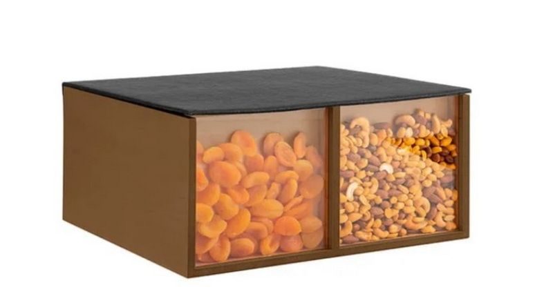 Фото Емкость для закусок APS Toast Box H 160 мм, L 360 мм, B 335 мм коричневая артикул 11714 1