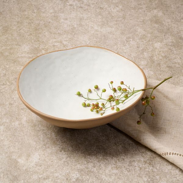Фото Салатник Kunstwerk Grasp 870 мл, D 220 мм, H 76 мм, белый — арт. 20730/white 3