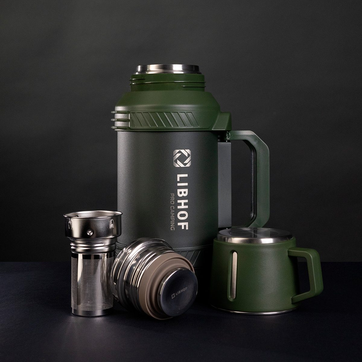 Фото Термос бытовой Libhof TC-1600 ranger olive 1,6 л — арт. libtc1600g 10