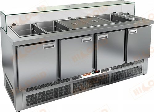 Стол для салатов HICOLD SLE3-1111GN низкое стекло