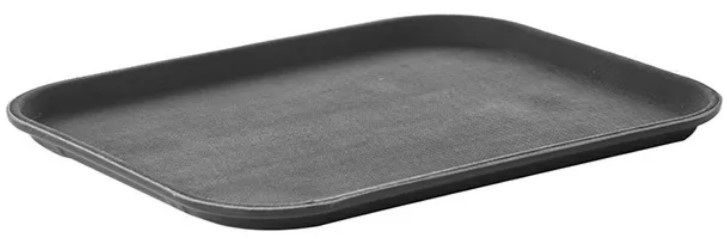 Фото Поднос прорезиненный ProHotel 1014ct/gf/black 355х255 мм, фибергласс, черный артикул 4080622 1
