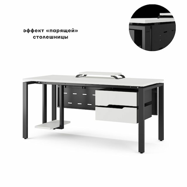 Фото Стол офисный КОБОР P-140/70 black/premium 2
