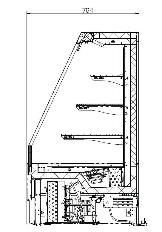 Фото Витрина кондитерская CRYSPI Elegia Quadro Self 1250 1