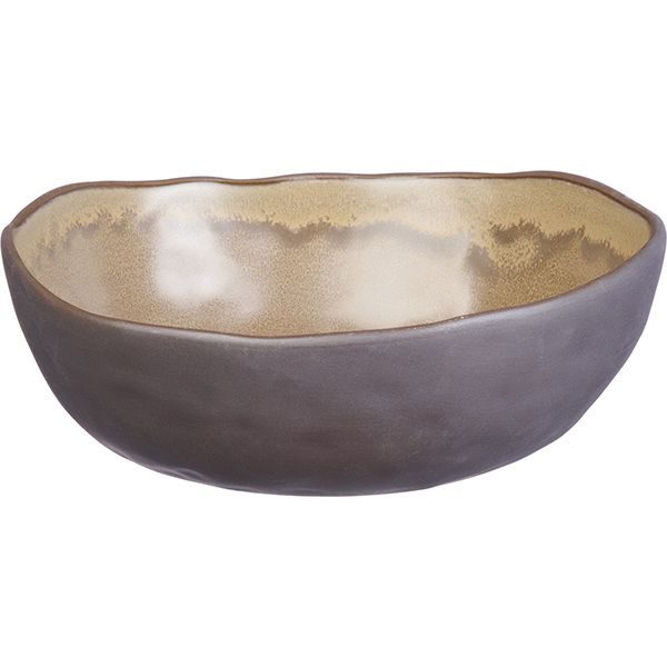 Фото Салатник Kunstwerk Grasp 800 мл, D 180 мм, H 65 мм, коричневый — арт. 20732/brown 2
