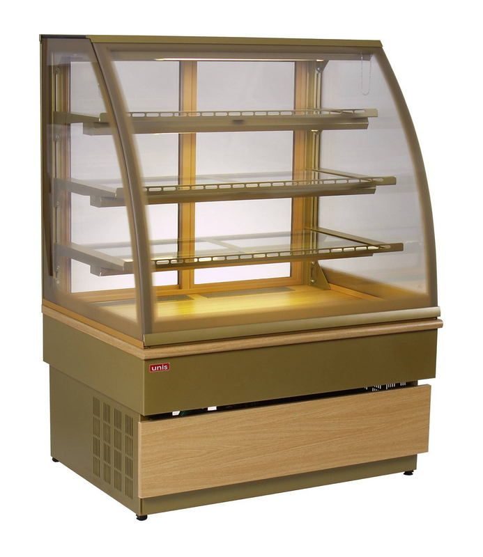 Витрина кондитерская UNIS 100 double glass, gold