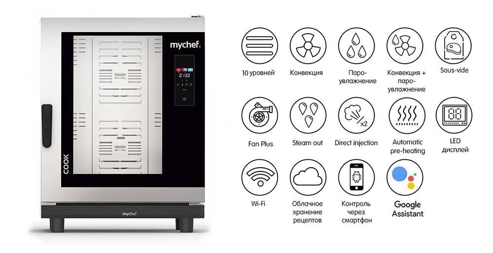 Фото Пароконвектомат Distform Mychef Cook Up 10 GN 1/1, right opening, без WiFi, без — арт. CUP1100D 1